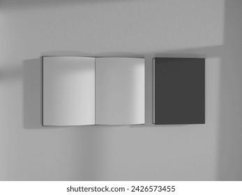 3d rendering two books mockup