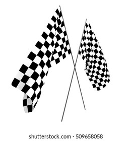 3d Rendering Two Checkered Flags Racing Stock Illustration 509658058 ...