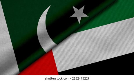 3d Rendering Two Flags Republic Pakistan Stock Illustration 2132475229 