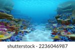 3D rendering, Under the Sea Ocean Coral Reef, Underwater Background.