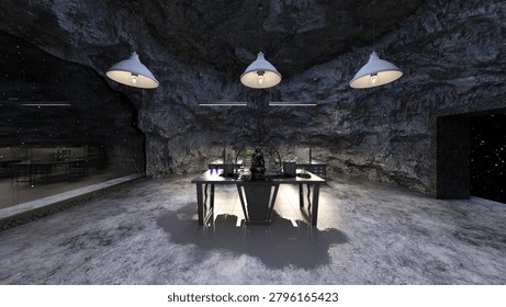3D rendering of the underground hideout