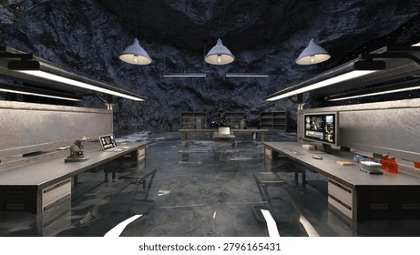 3D rendering of the underground hideout