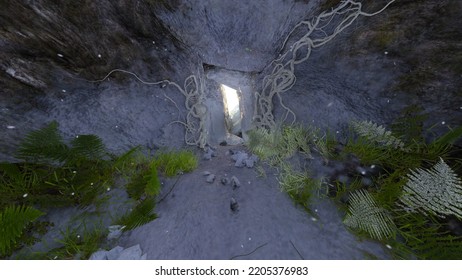 3D Rendering Of The Underground Lake