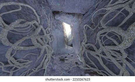 3D Rendering Of The Underground Lake