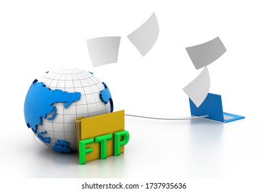 3d rendering of Uploading ftp Server