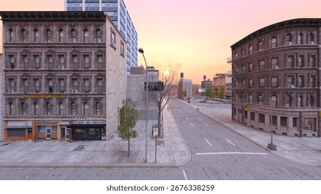 3D rendering of the urban landscape