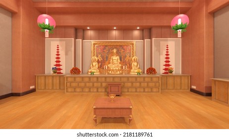 3D Rendering Of The Urban Temple