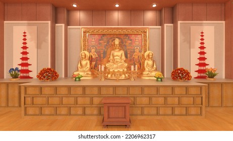 3D Rendering Of The Urban Temple