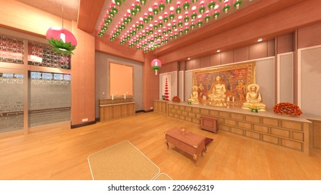 3D Rendering Of The Urban Temple