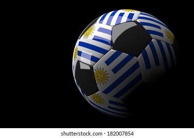 3d rendering  Uruguay soccer ball on dark  background