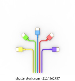 3d rendering of USB cable ICON isolated with clear background