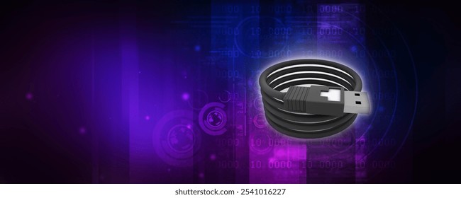 3d rendering usb cable protected cable