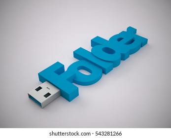 a 3d rendering usb stick on a grey background