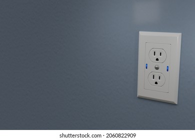 3D Rendering Of USB Wall Outlet