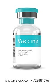 3d Rendering Of Vaccine Vial Isolated Over White Background