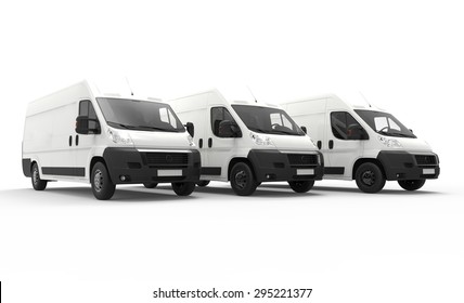 3D rendering of vans isolated on a white background