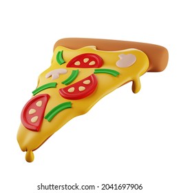 3D rendering of a Vegeterian pizza slice with mushrooms, perfect for your pizza delivery or food-related project. The isolated illustration on the white background  - Powered by Shutterstock