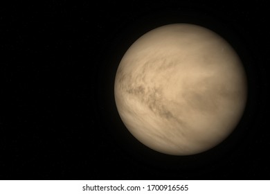 3D rendering of Venus, the second planet from the Sun.