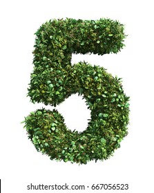 3d Rendering Of Vertical Garden Number With Oil Paint Filter