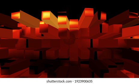 3D Rendering Vibrant Abstract Energetic Background