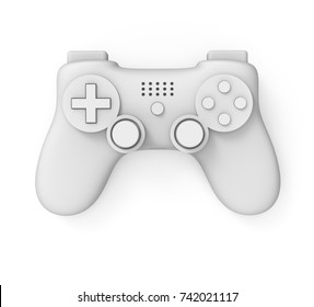 3d rendering of video game controller on white background with clipping path.