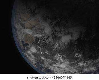 3d rendering of a view of the planet earth from space