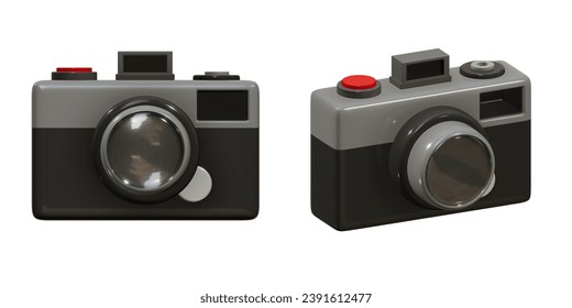 3D rendering of vintage camera in retro style, Camera for vintage retro fashion lovers