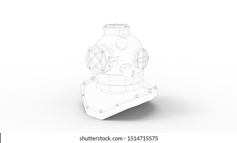 3d rendering vintage diving