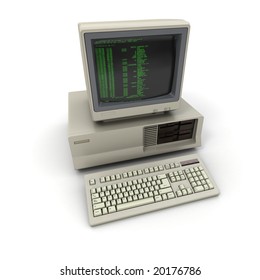 3D Rendering Of A Vintage Personal Computer