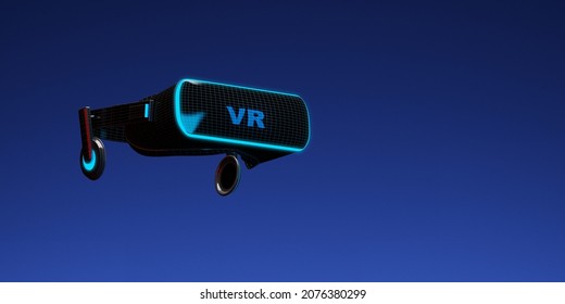 3D rendering virtual reality VR technology. Development for future of digital data mining blockchain with metaverse technology and virtual reality on social media platform.