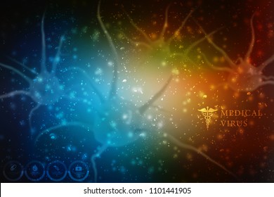 3d Rendering Virus Bacteria Cells Background