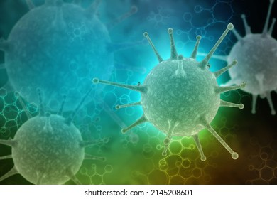 3d rendering Virus bacteria cells background