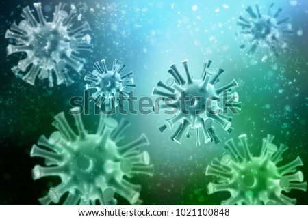 3d rendering Virus bacteria cells background