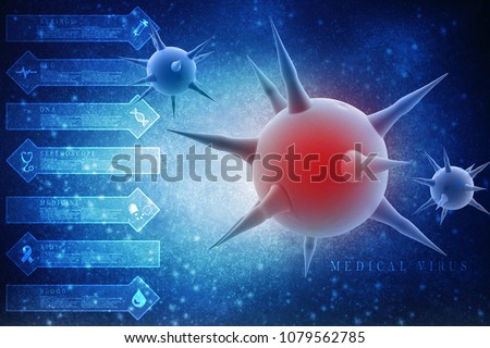 3d rendering Virus bacteria cells background