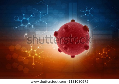 3d rendering Virus bacteria cells background