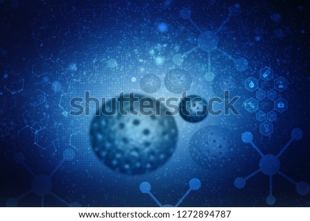 3d rendering Virus bacteria cells background