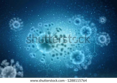 3d rendering Virus bacteria cells background
