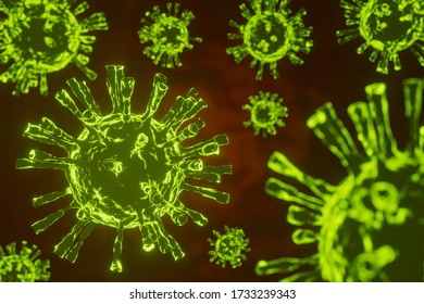 3d Darstellung der Struktur des Virus Coronavirus Pandemie Ausbruch medizinische Illustration. Covid-19.