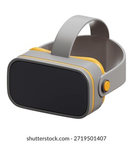 3d rendering of a VR headset gadget icon isolated on a white background
