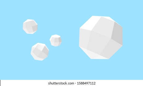 3d rendering wallpaper of floating hexagon objects isolated in a studio background