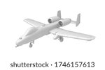 3D rendering of a warthog gun ship fighter airplane bomber isolated