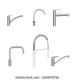 3D Rendering Water Faucet Set Side View