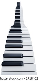 3d Rendering Of Wavy Piano Keys