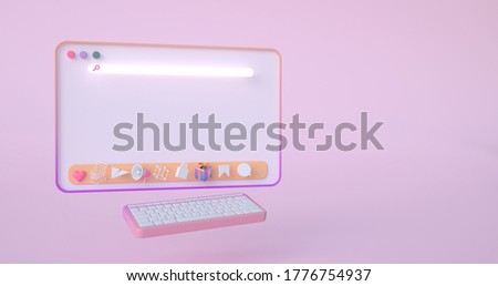 3d rendering of web icons.
