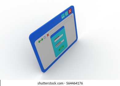 3D rendering of Web page showing user identity