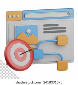 3d rendering web strategy isolated useful for seo, website, internet, optimization and other