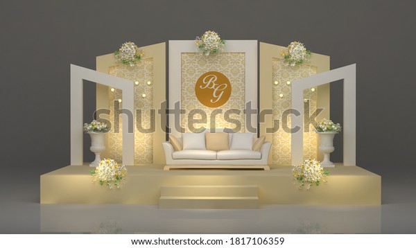 3d Rendering Wedding Stage Design Stock Illustration 1817106359