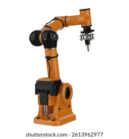 3d rendering welding robotic arm isolated on white