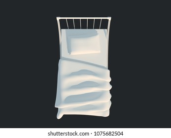 3d rendering white bed