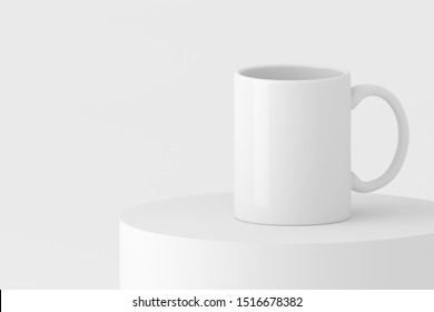 3D Rendering White Blank Coffee Mug